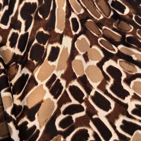 Chico's Silk Animal Print Sheer Tunic Shirt & Tank Boho Set Women XL Brown Black - Picture 12 of 14